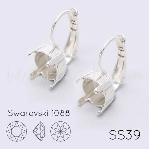 Earring setting for Swarovski 1088 SS39 silver plated (2)