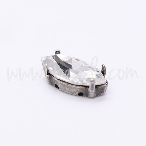 Sew on setting for Swarovski 4228 navette 15x7mm antique silver plated (1)