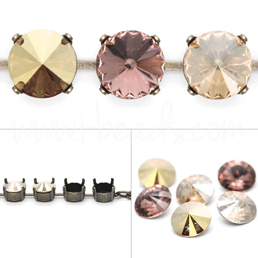DIY Bracelet setting with Swarovski Crystal Rivoli Metallic Sunshine mix