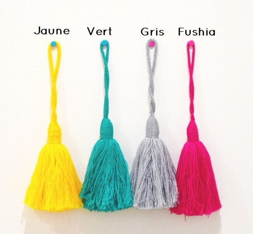 Grand pompon 16cm laine FUSHIA Flash neon fluo (1)