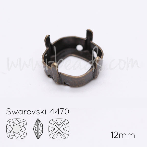 Sew on setting for Swarovski 4470 12mm brass (1)
