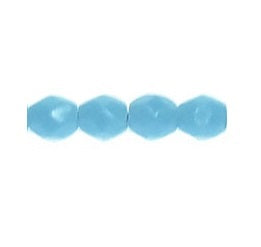 Czech fire-polished beads BLUE TURQUOISE 3mm (30)