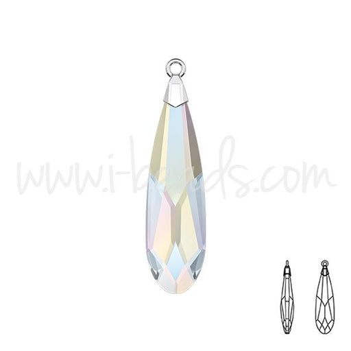 Swarovski 6533 raindrop pendant crystal AB rhodium 23mm (1)