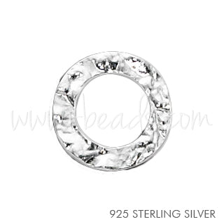 sterling silver round hammered ring 16mm (1)