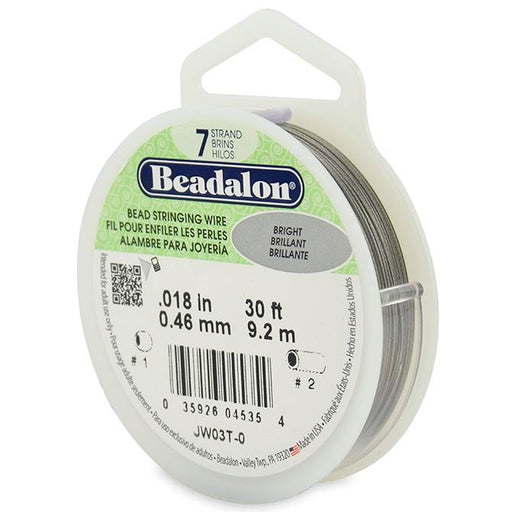 Beadalon bead stringing wire 7 strands bright 0.46mm, 9.2m (1)