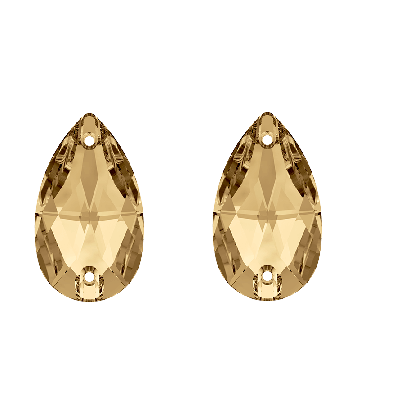 Swarovski 3230 Drop SewOn Crystal Golden SHADOW Foiled 12x7mm (4)
