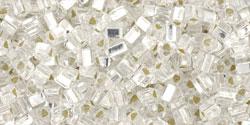 cc21 - Toho triangle beads 2.2mm silver lined crystal (10g)