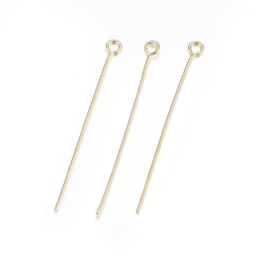 Stainless Steel eyePins, gold-40mmx0.6 (10)