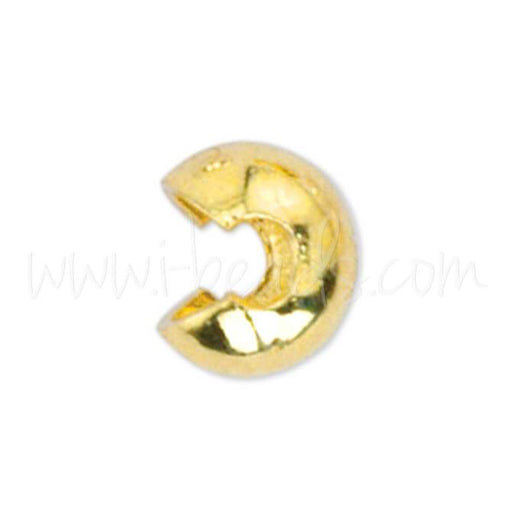 20 crimp covers pre-opened bead metal gold plated 3mm (1)