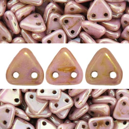 2 holes CzechMates triangle luster opaque rose gold Topaz 6mm (10g)