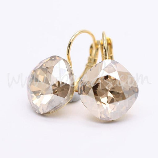 Cupped earring setting for Swarovski 4470 12mm gold plated (2)