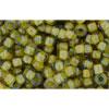 cc246 - Toho beads 8/0 luster black diamond/opaque yellow lined (10g)