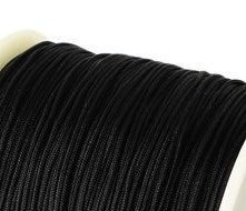 braided nylon cord - 0.4mm- black - (sold by 3m)