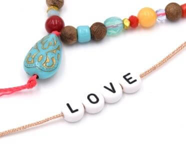 Word LOVE -4 letter beads 7mm (1 word)