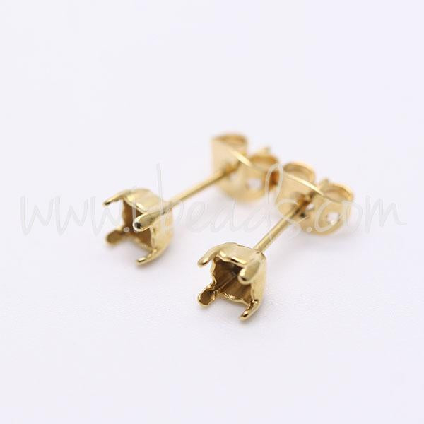 Stud earring setting for Swarovski 1088 4mm-pp31-SS19 gold plated (2)