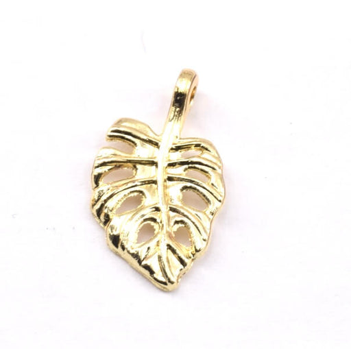 Leaf Philodendron Monstera- charm 16x10mm Gold colour (1)