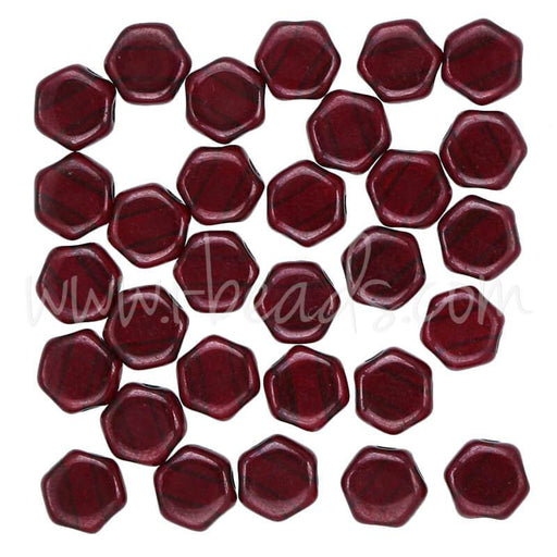 Buy Honeycomb beads 6mm ruby red wine (30)