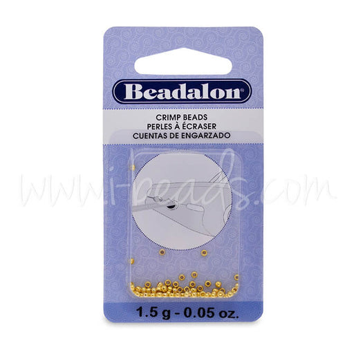 Buy Crimp beads metal gold plated 2mm,1.5g (1)