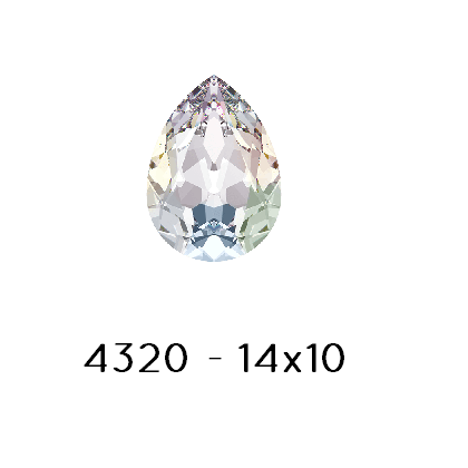 Buy Swarovski 4320 Fancy Stone PEAR - Crystal AB Foiled 14x10mm (1)