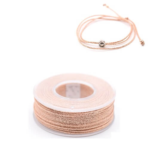 Polyester and Metal Thread - ROSE GOLD 1 mm (2 m)