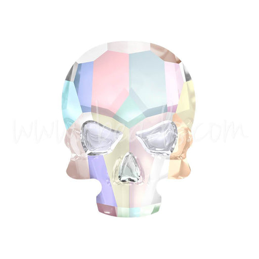 Swarovski 2856 skull flat back crystal AB 14x10.5mm (1)
