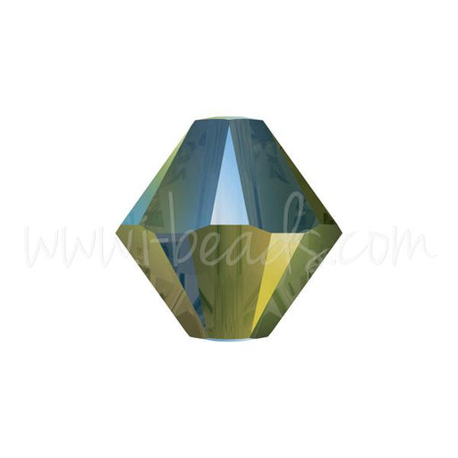 5328 Swarovski xilion bicone crystal iridescent green 2X 4mm (40)