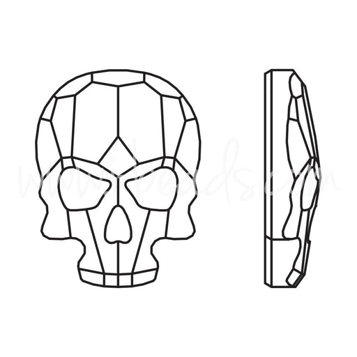 Swarovski 2856 skull flat back jet hematite 18x14mm (1)