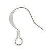 Buy Flat fish hook earring finding with coil metal silver plated 16mm (6)