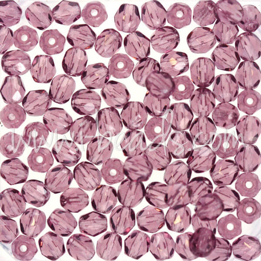 Buy Czech fire-polished beads amethyst 4mm (100)