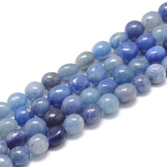 Nuggets beads Natural Aventurine blue Beads 8-12mm hole 0.8mm (1 strand)