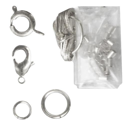 Beadalon findings variety pack metal silver plated 132 pcs (1)