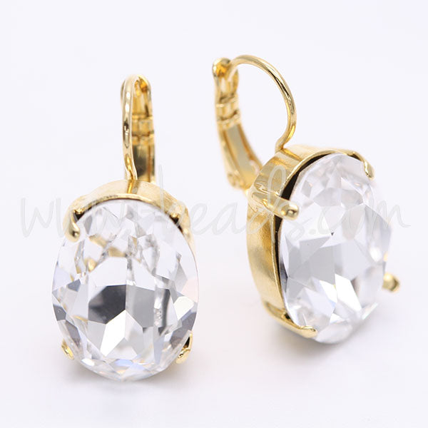 Earring setting for Swarovski 4120 18x13mm gold plated (2)