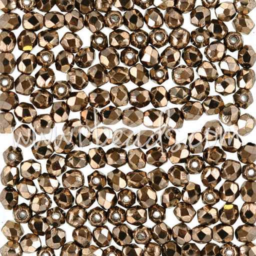 Buy Czech fire-polished beads bronze 3mm (50)