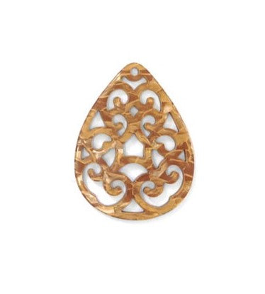 Plexi Acrylic Pendant arabesque Drop 49x37mm- Gold (1)