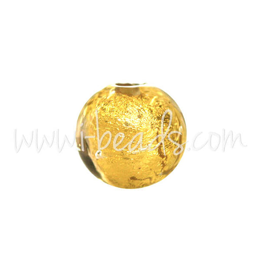 Murano bead round crystal and gold 6mm (1)
