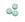 Beads wholesaler  - Czech pressed glass beads COIN Flower Turquoise and silver 12mm (4)