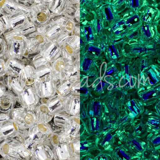 Buy ccPF2700S - Toho beads 11/0 Glow in the dark silver-lined crystal/glow green permanent finish (10g)