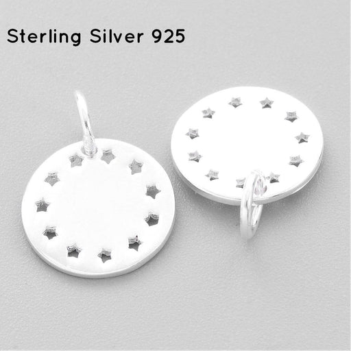Buy Silver 925 medal with stars in a circle 11mm with ring (1)
