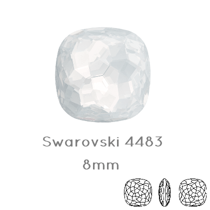 Buy 4483 Swarovski Fantasy Cushion Fancy Stone White Opal - 8mm (1)