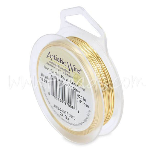 Artistic wire 24 gauge non tarnished brass, 18.2m (1)
