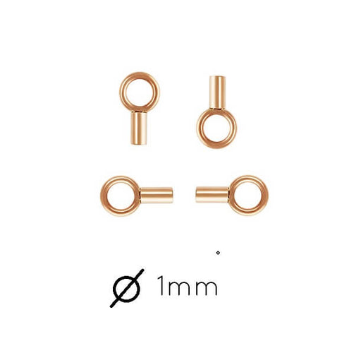 Buy Crimp clasps for thin chain and cord 1mm Rose Gold filled (2)