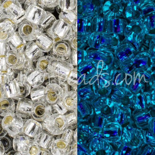 Buy ccPF2701S - Toho beads 11/0 Glow in the dark silver-lined crystal/glow blue permanent finish (10g)