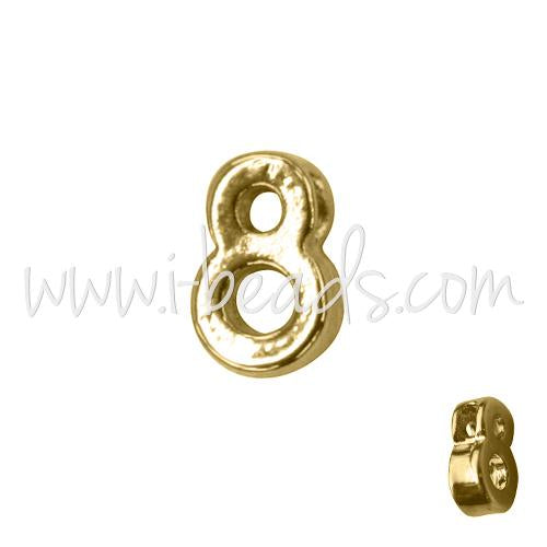 Letter bead number 8 gold plated 7x6mm (1)