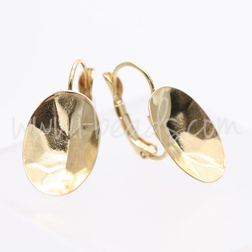 Buy Cupped earring setting for Swarovski 4120 18x13mm gold plated (2)