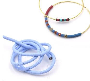 Buy Heishi beads strand 3mm Light Blue polymer clay 40cm (1)