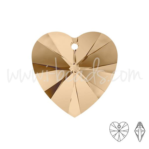 swarovski heart pendant crystal golden shadow 10mm (2)