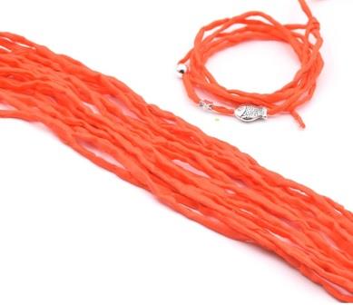 Silk cord Handmade Orange 2mm (1m)