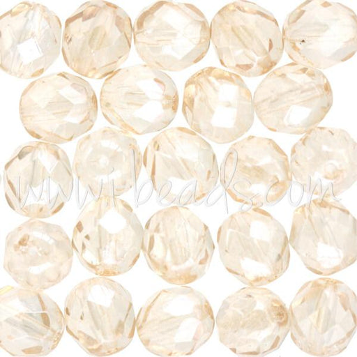 Buy Czech fire-polished beads luster transparent champagne 8mm (25)
