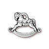 Buy Rocking horse charm metal antique silver plated 16mm (1)