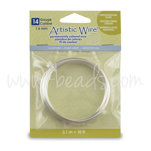 Artistic Wire 14 Gauge Silver Plated Tarnish Resistant Silver 3m (1)